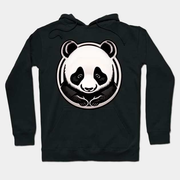 Cute Panda Vector Artwork Hoodie by Embrace Masculinity